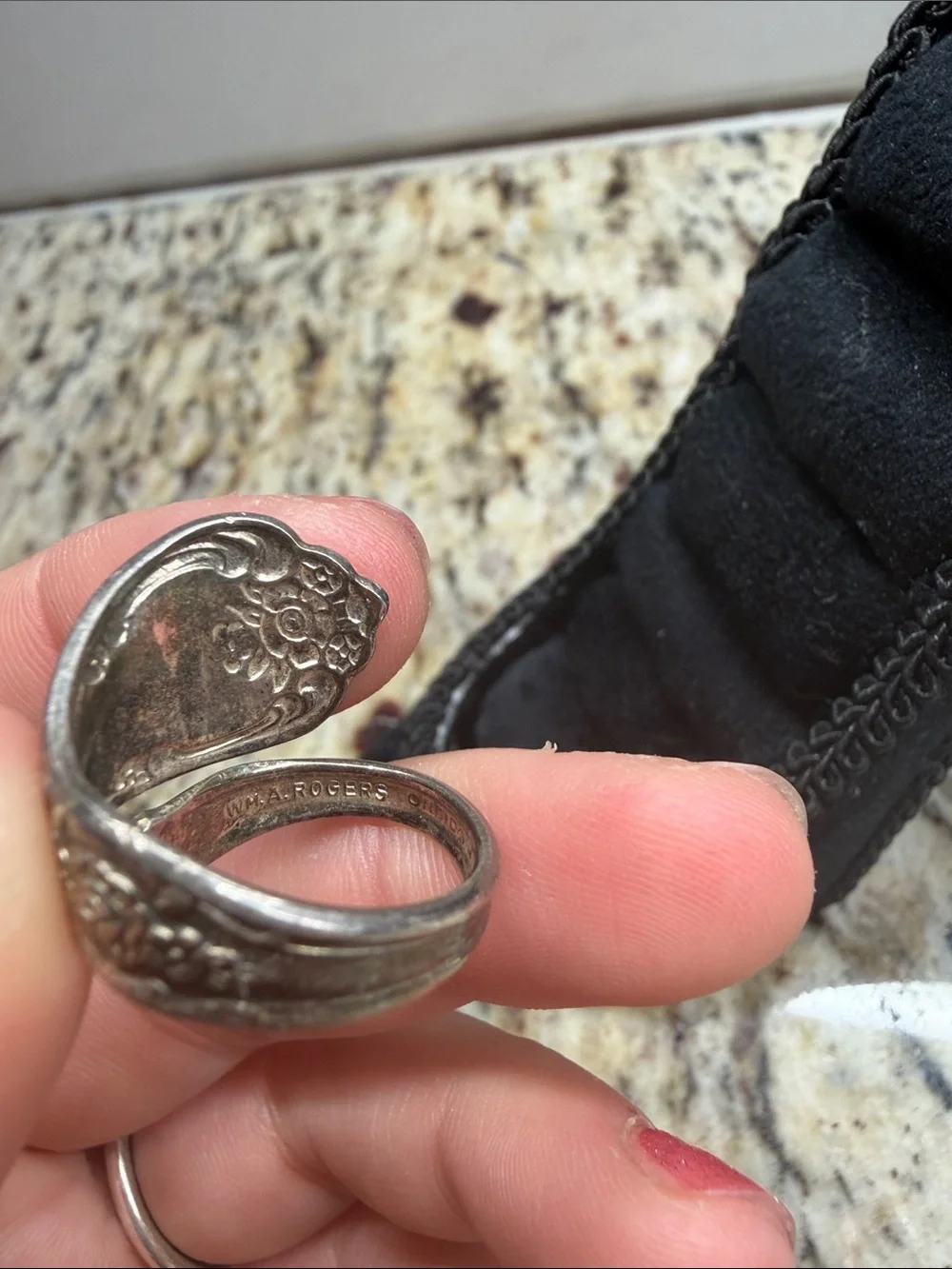 Oneida Silver Plated Spoon Ring WMA Rogers Vintage Wrap Size 6